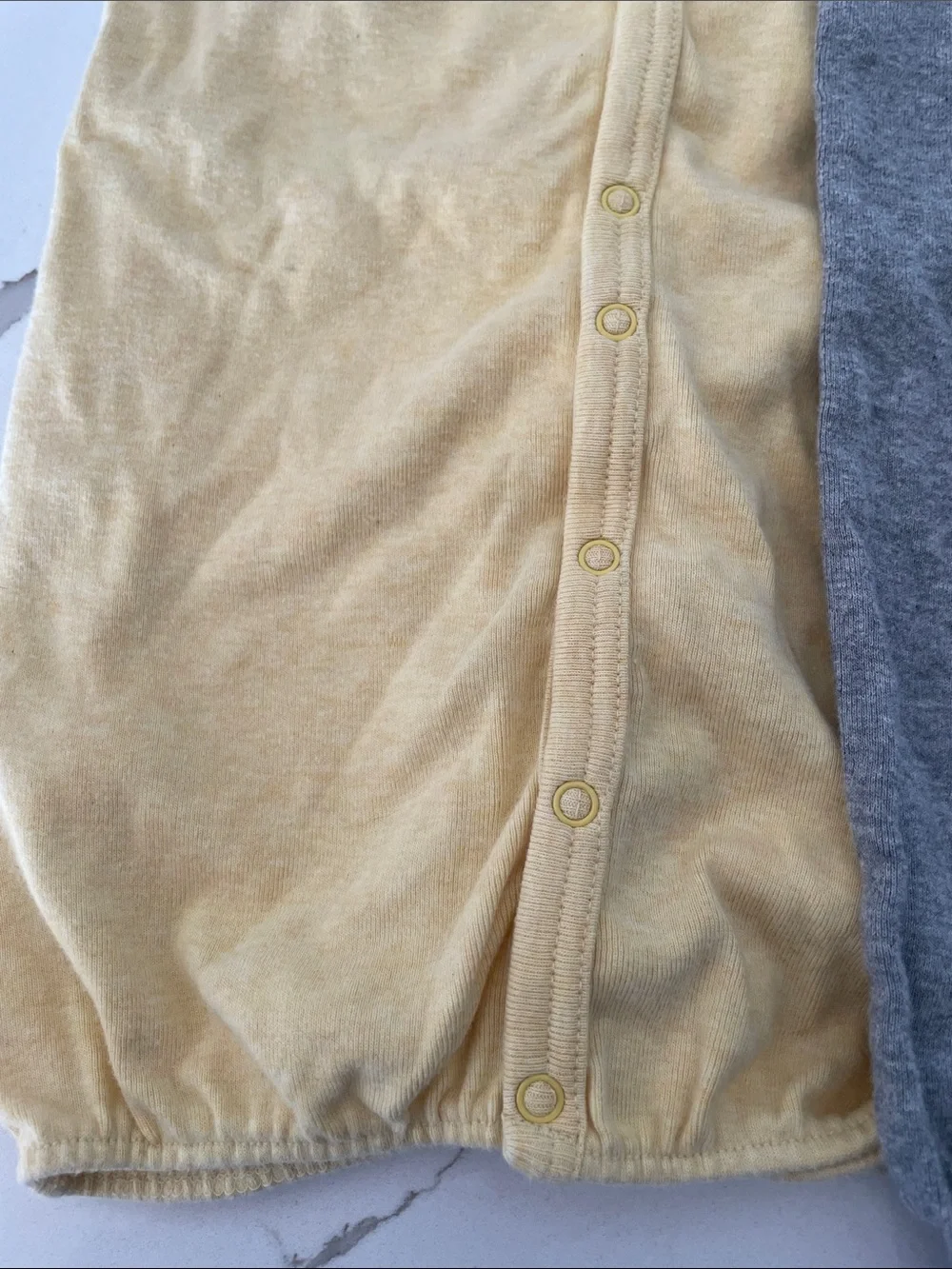 Burt's Bees Baby Yellow Gown and Giggle Gray Sleeper Sack Set with Bee Motif